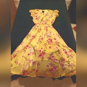 Vibrant Floral Yellow Dress